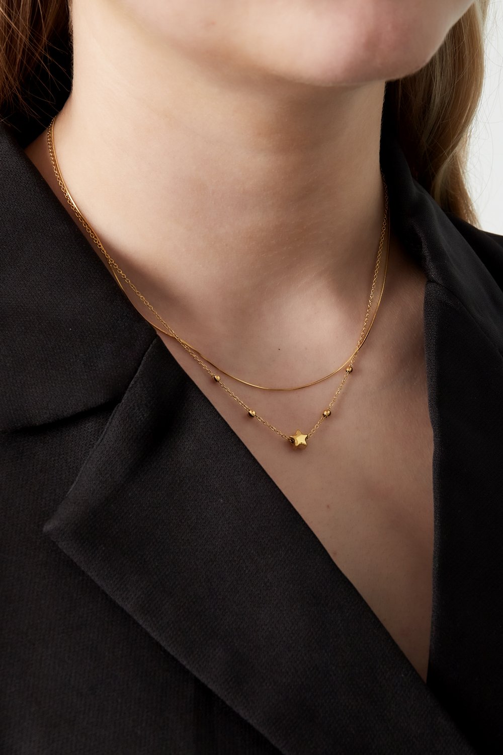 Double Layered Star Necklace h5Picture2